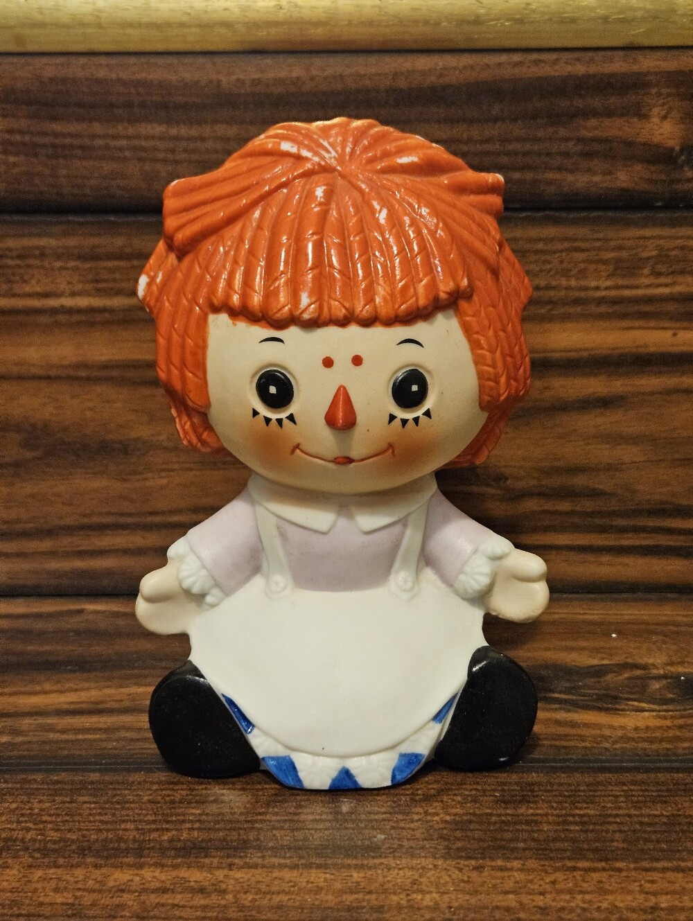 Vintage Lefton Raggedy Ann Ceramic Figurine Japan Hand Painted Nursery Decor